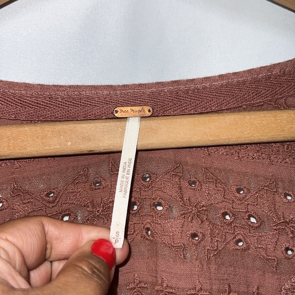 Free People Parisian Nights Bell Sleeve Top Rose Size Small - Picture 11 of 12